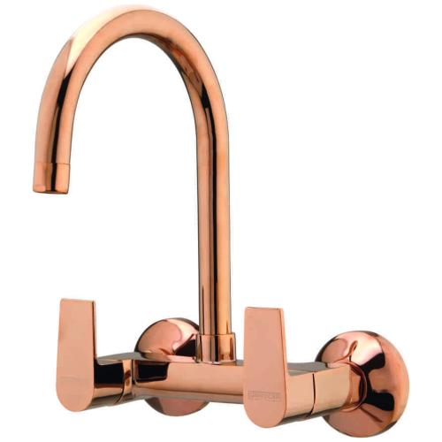 Sink Mixer Wall Mounted with Swinging Spout Rose Gold